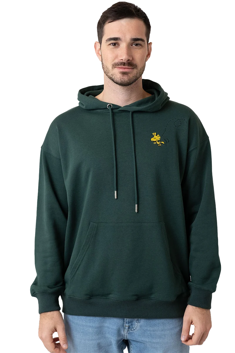 Unisex Hoodie mit Peanuts Stickerei und Druck 'Ned mit mir'