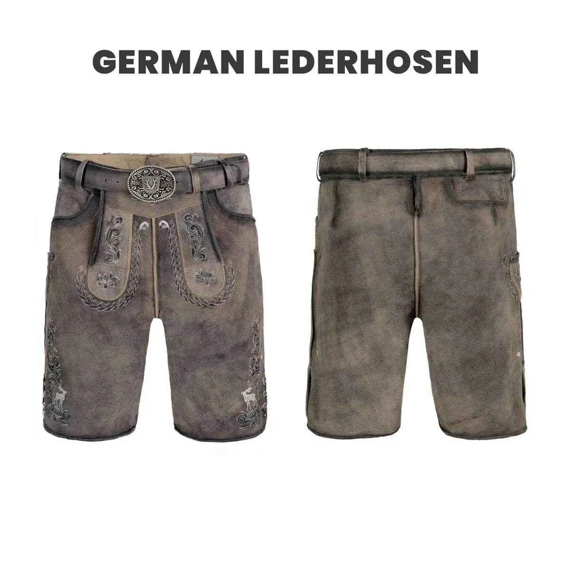 Herren Lederhose mit Trachtenverzierung Bayern