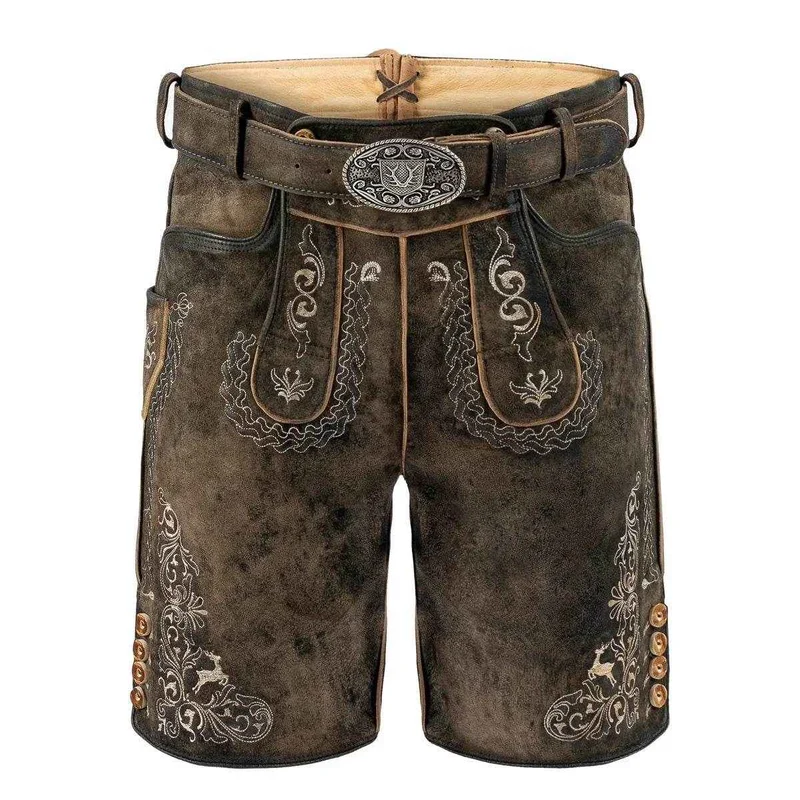 Original Trachtenlederhose Herren Alpenstickerei