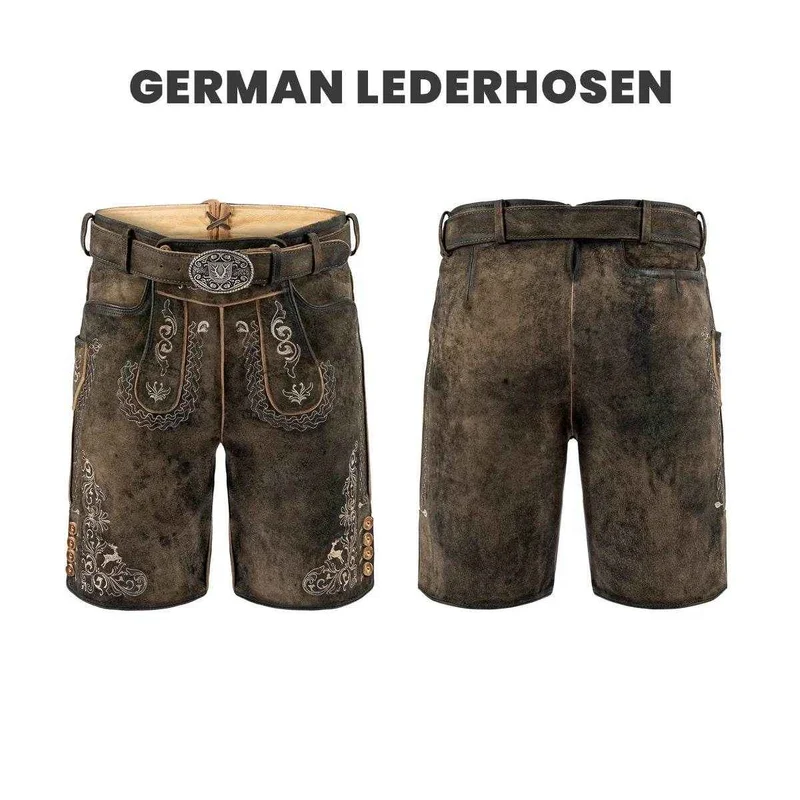 Original Trachtenlederhose Herren Alpenstickerei