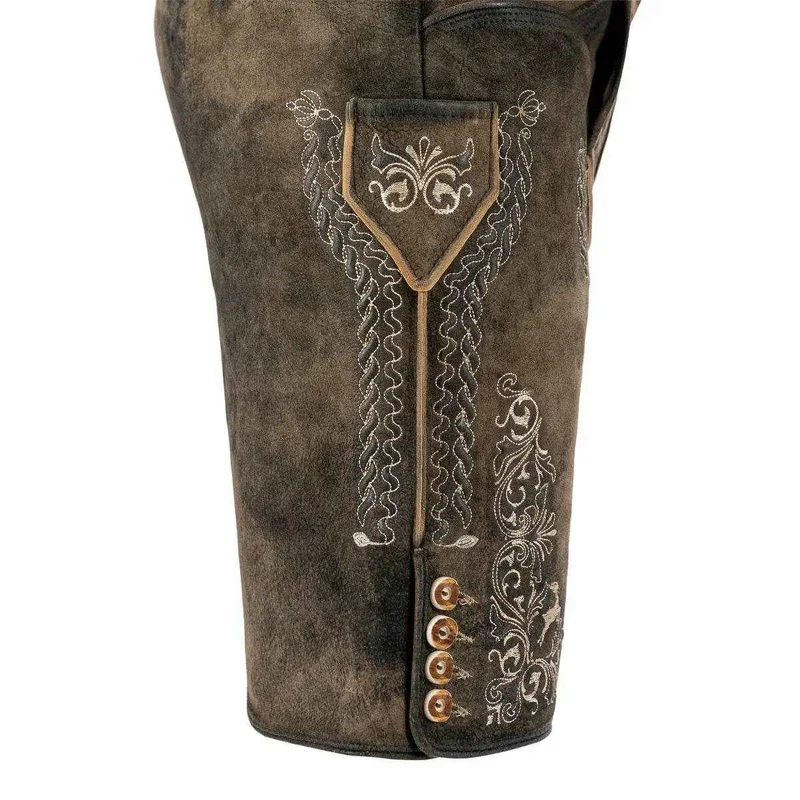 Original Trachtenlederhose Herren Alpenstickerei