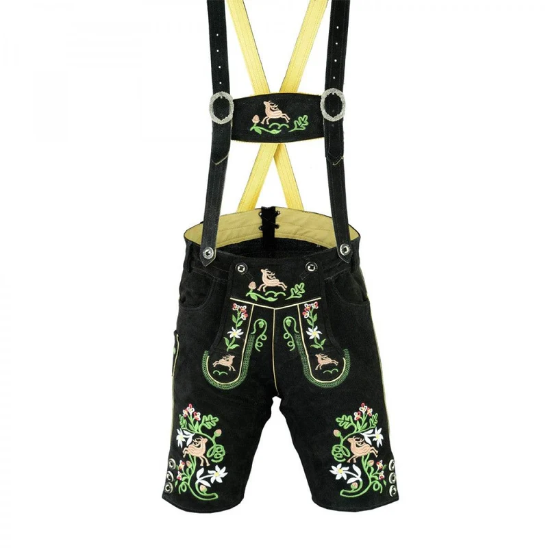 Damen Lederhose mit feiner Stickerei