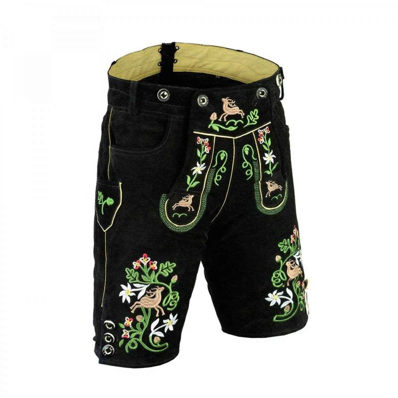 Damen Lederhose mit feiner Stickerei
