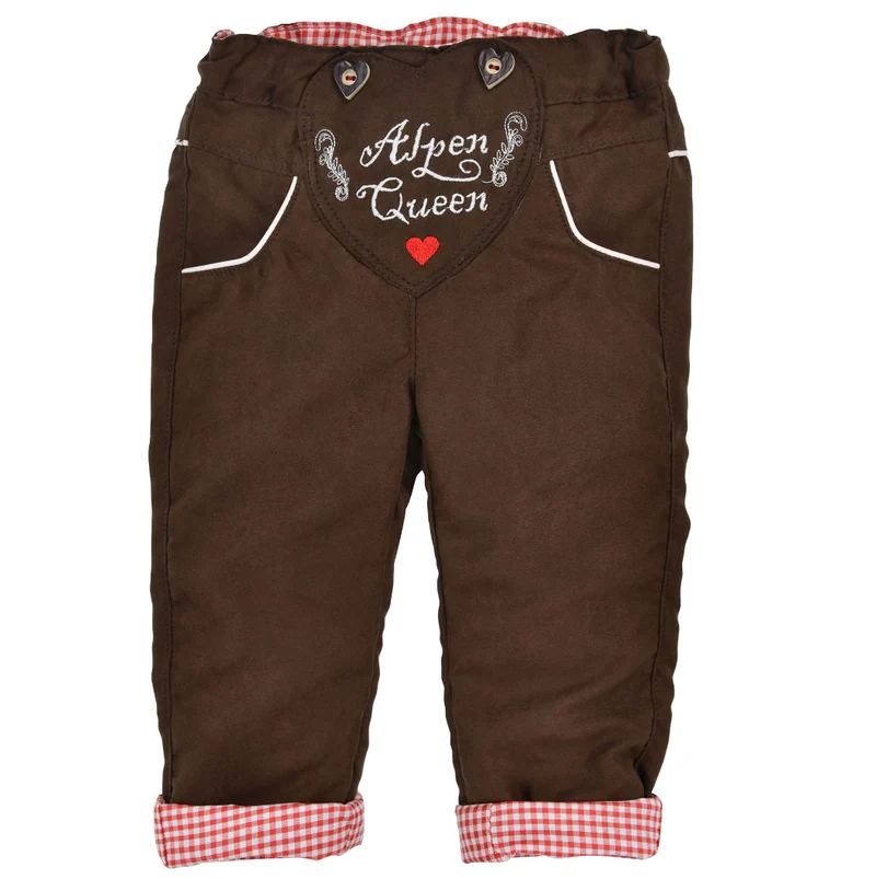 Baby Soft Faux Lederhosen Alpen Queen Braun