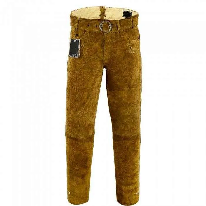 Bayerische braune Lederhose für Herren