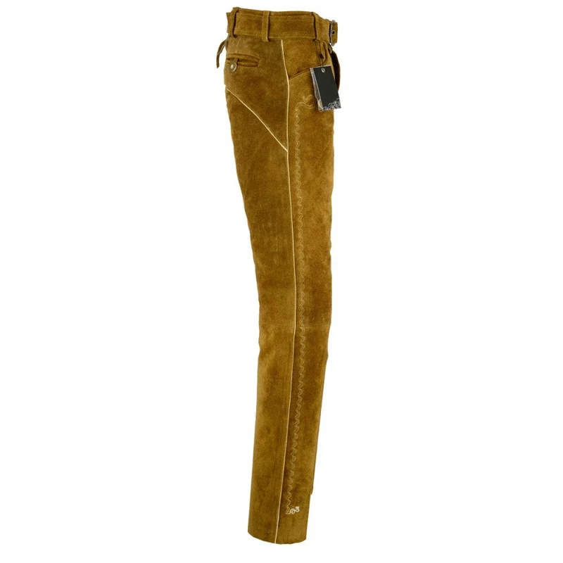 Bayerische braune Lederhose für Herren
