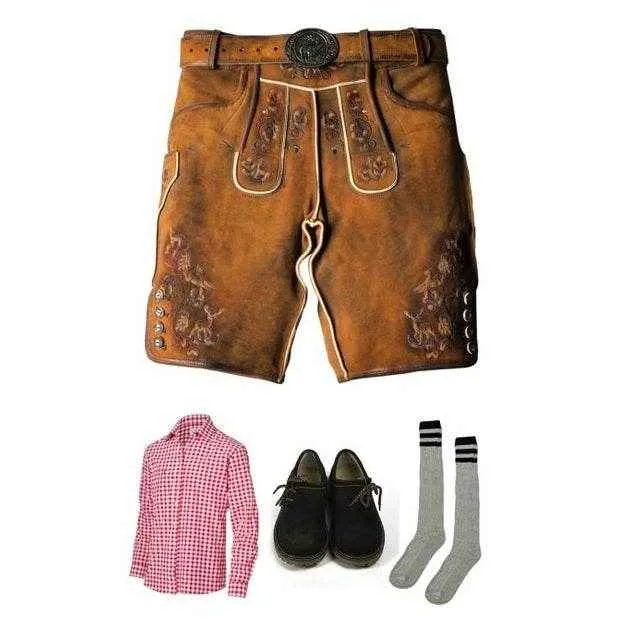 Oktoberfest Outfit Set mit Lederhose und Hemd