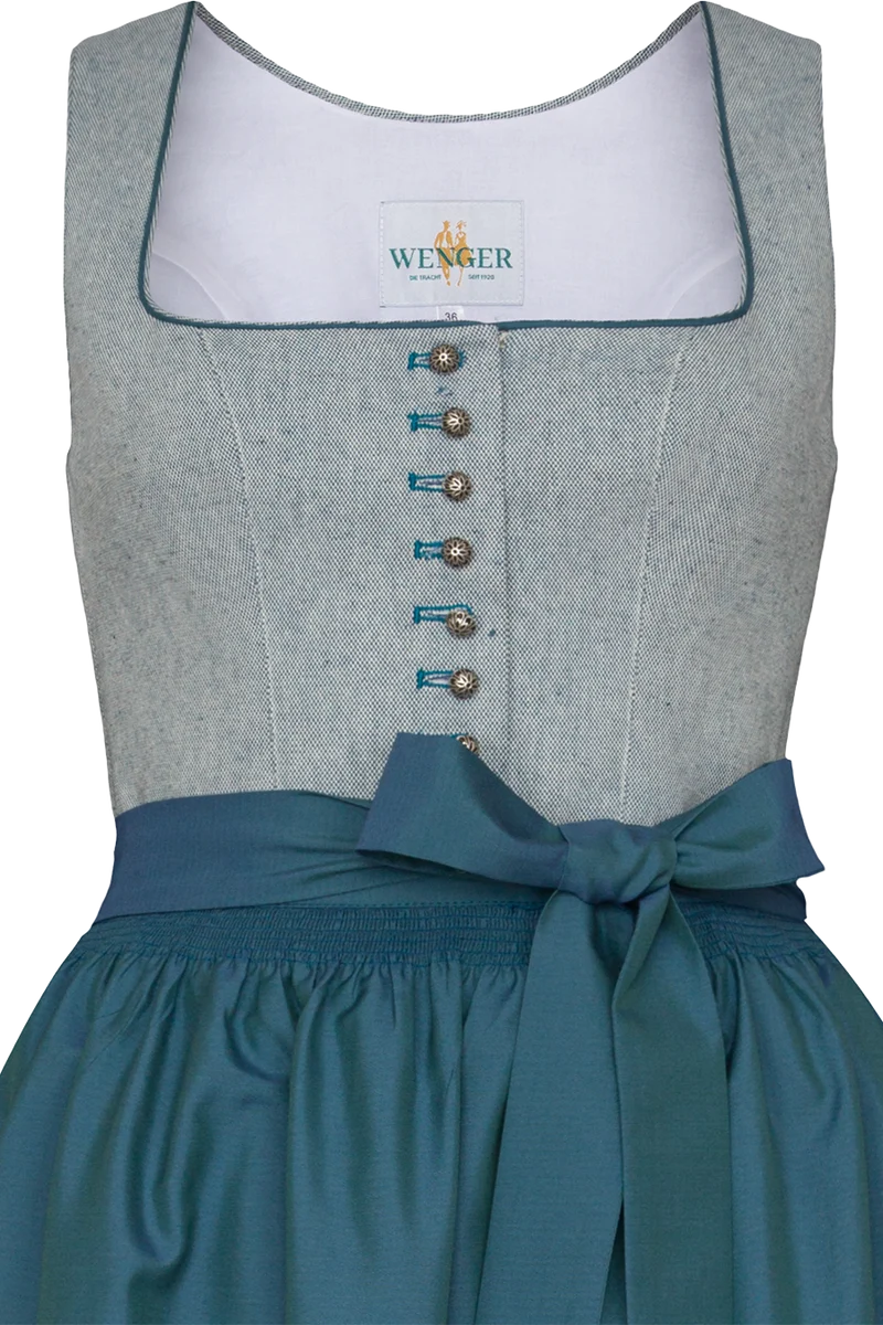 Dirndl lang Paisleymuster eckiger Ausschnitt