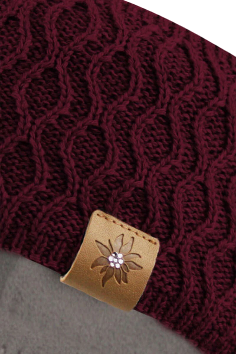 Damen-Strick-Stirnband mit Glitzer-Edelweiß