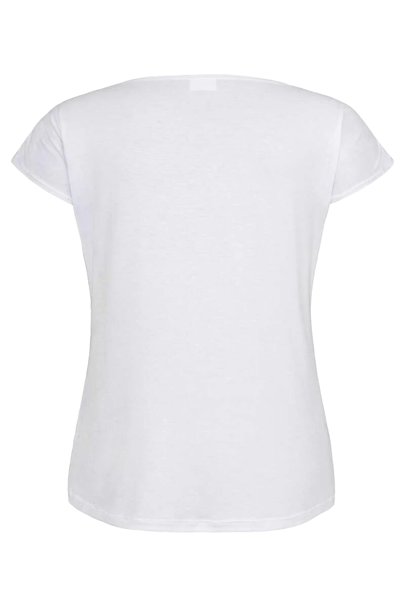 Damen Trachtenshirt mit Spitze und Lochmuster - weiß