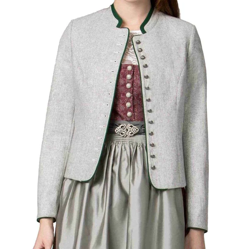 Bayerische Damen Dirndl Jacke Grau