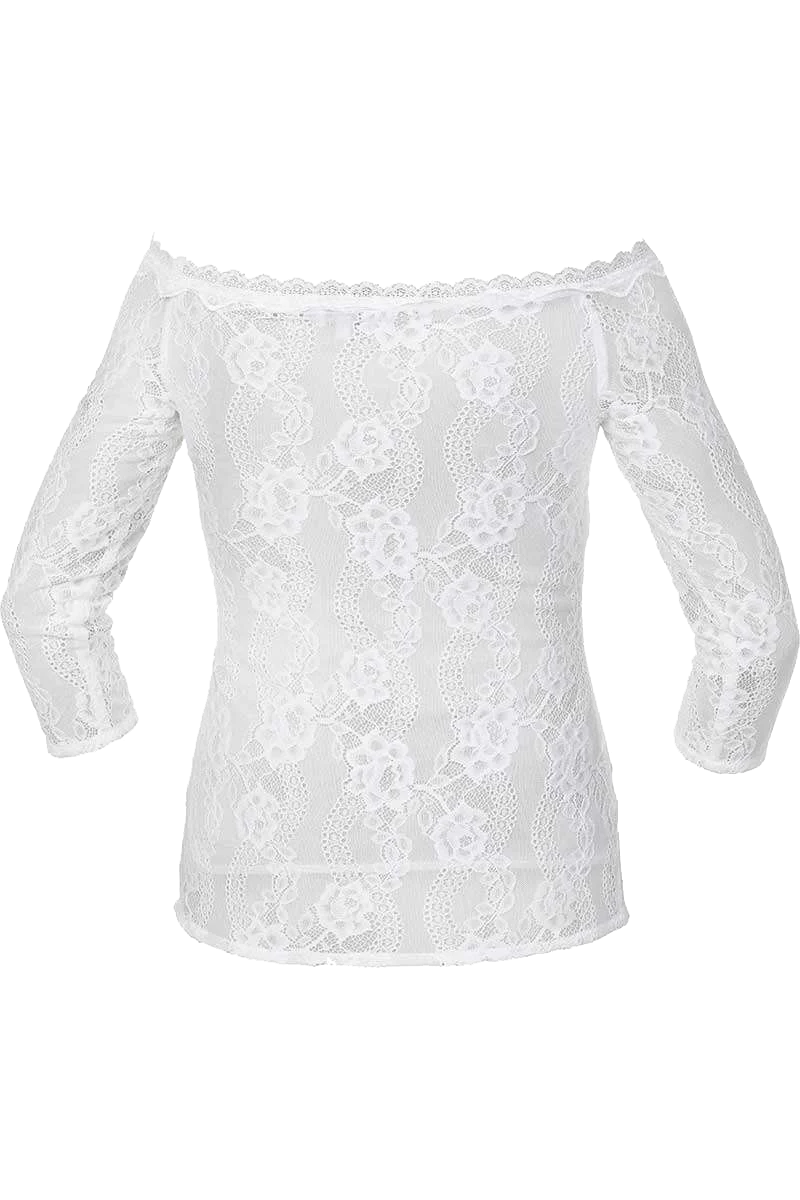 Trachten-Spitzen-Bluse schulterfrei