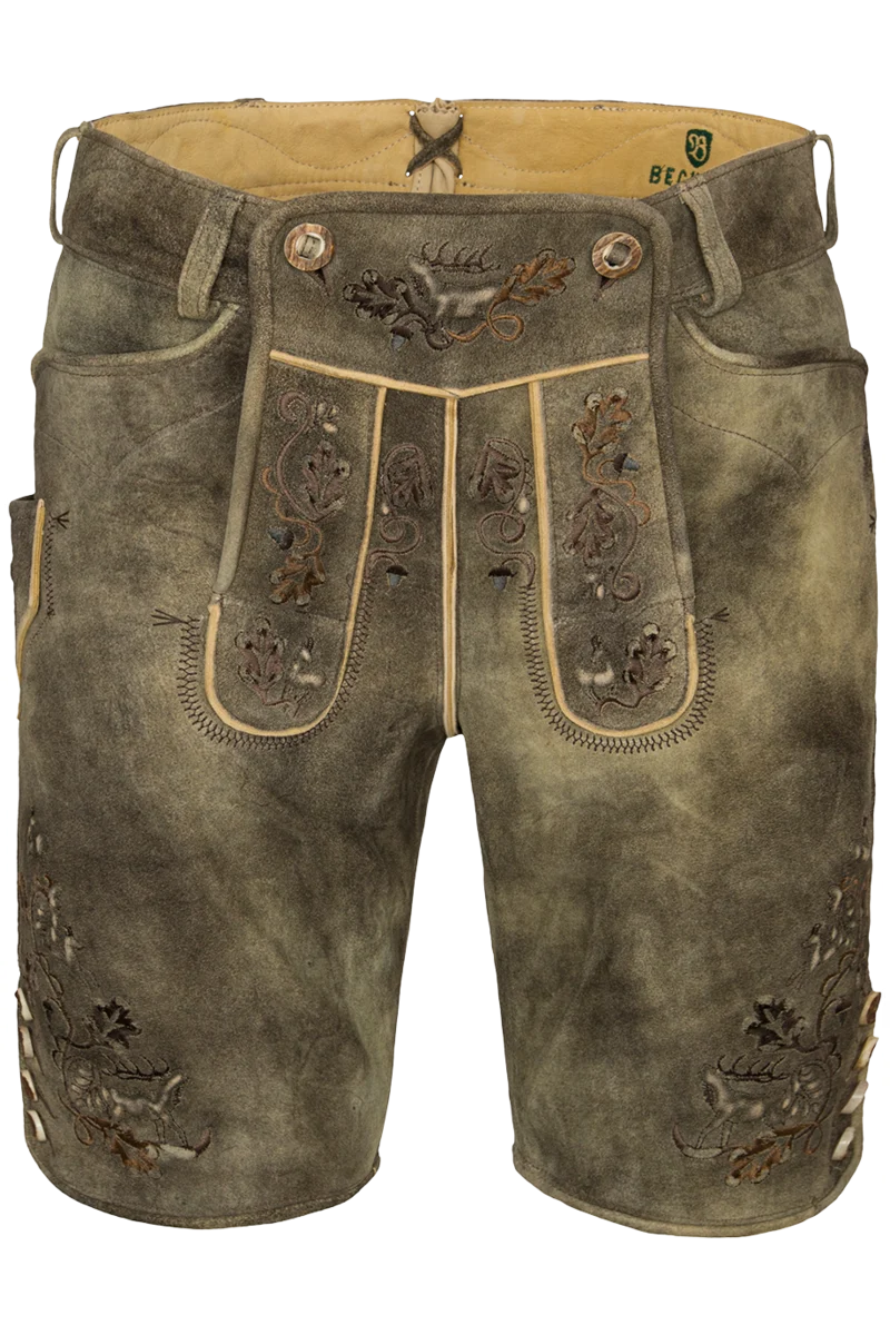 Herren Trachten Lederhose kurz bestickt
