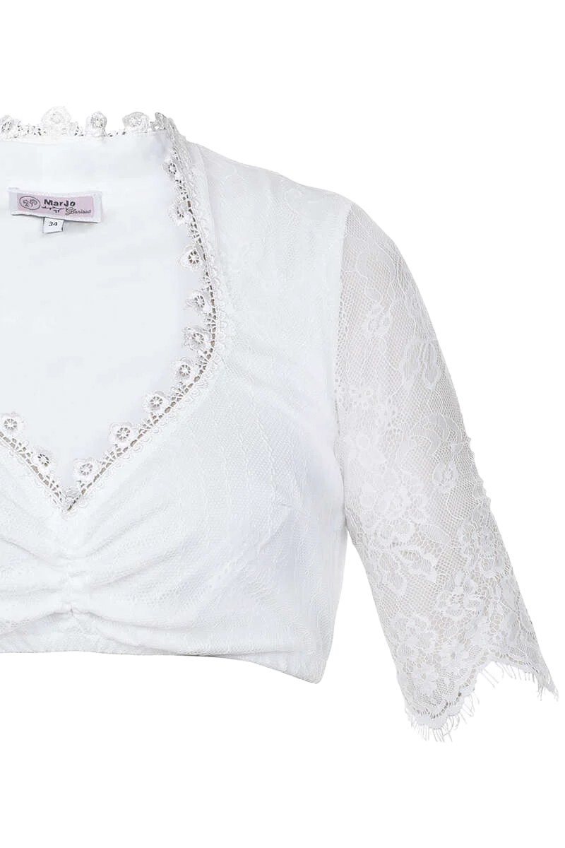 Spitzen-Dirndlbluse mit Herzausschnitt