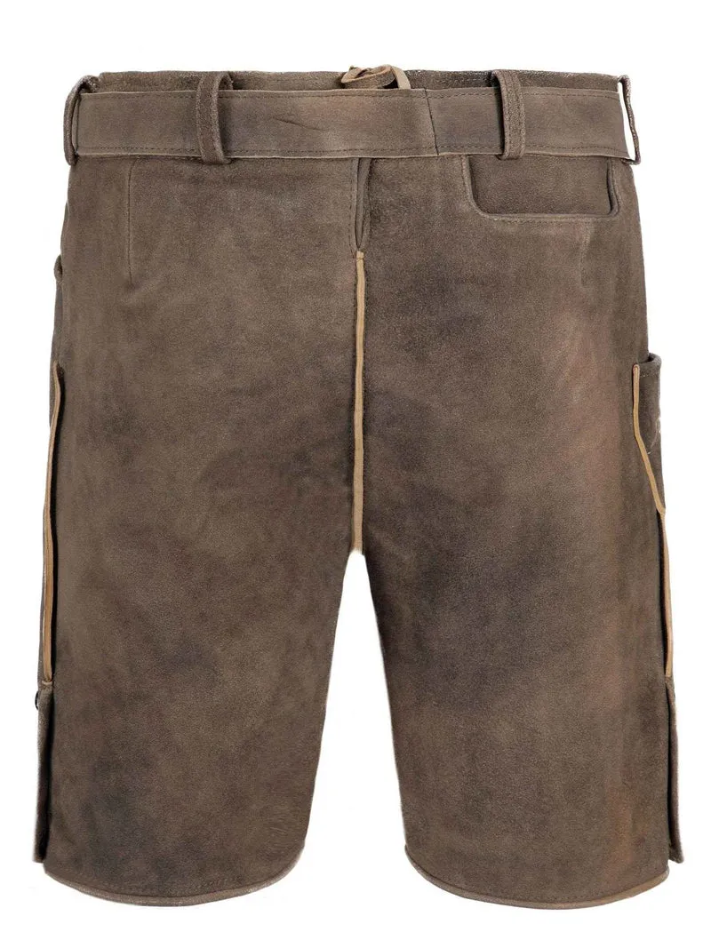 Herren Lederhose mit alpenländischer Stickerei