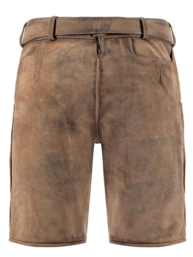 Herren Lederhosn bayerisch mit Latz und Edelweiß Zier