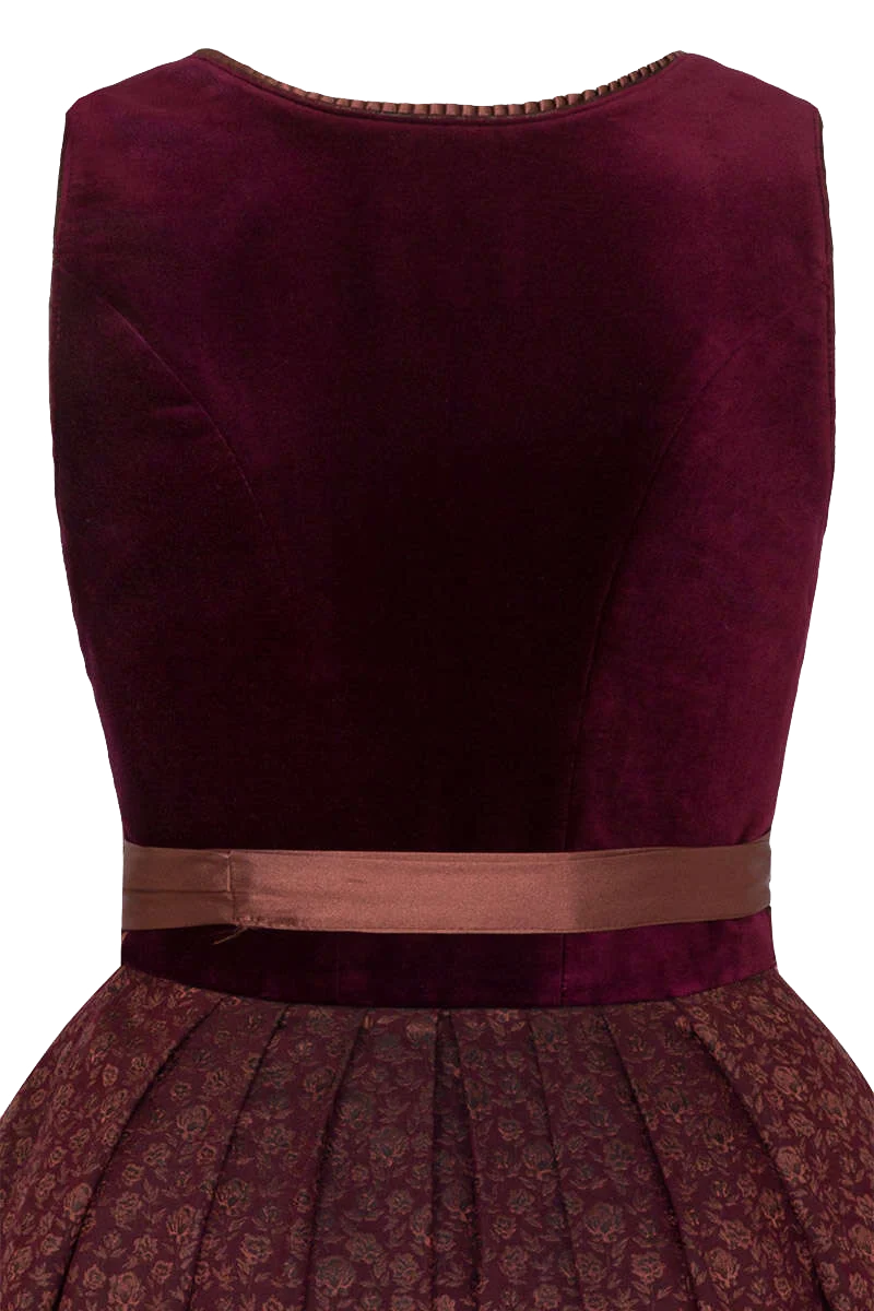 Midi Samt-Dirndl - bordeaux