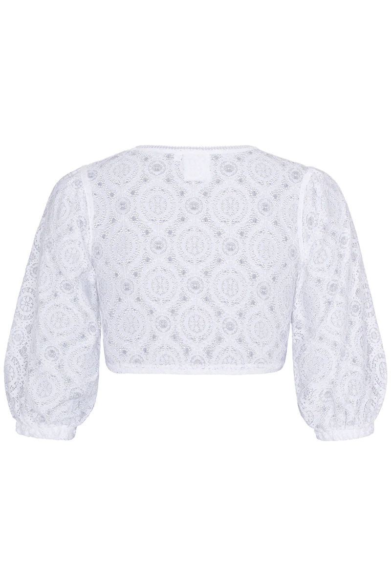 Dirndlbluse mit weiten 3/4-Ärmeln