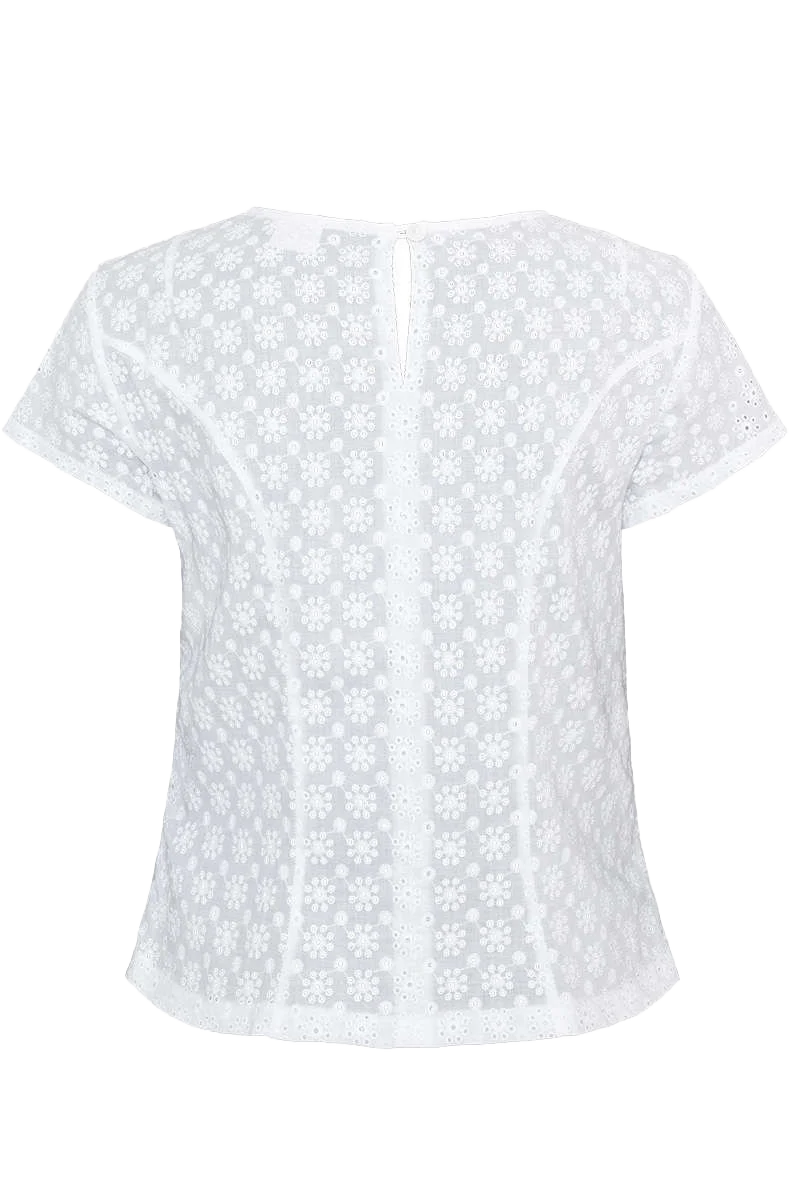 Trachten-Bluse kurzarm mit Lochmuster