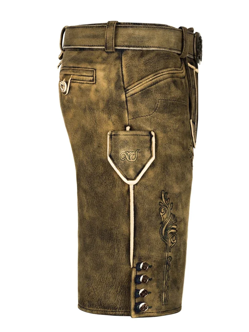 Trachtenhose Männer Echtleder mit Alpenverzierung