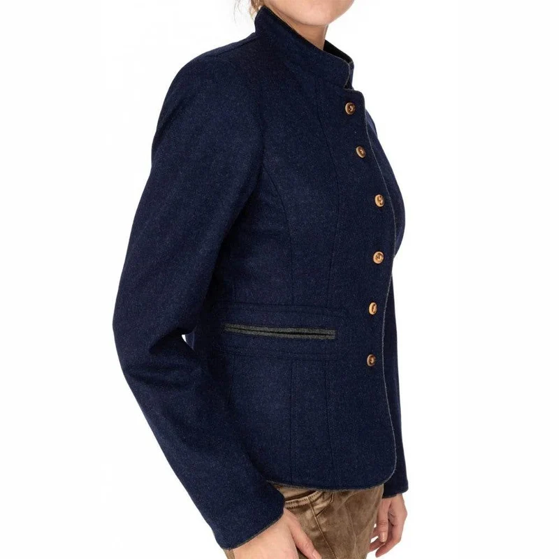 Blaue Trachten-Woll-Dirndljacke Damen