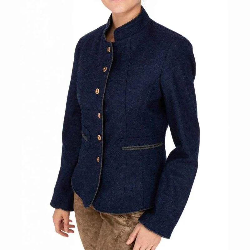 Blaue Trachten-Woll-Dirndljacke Damen