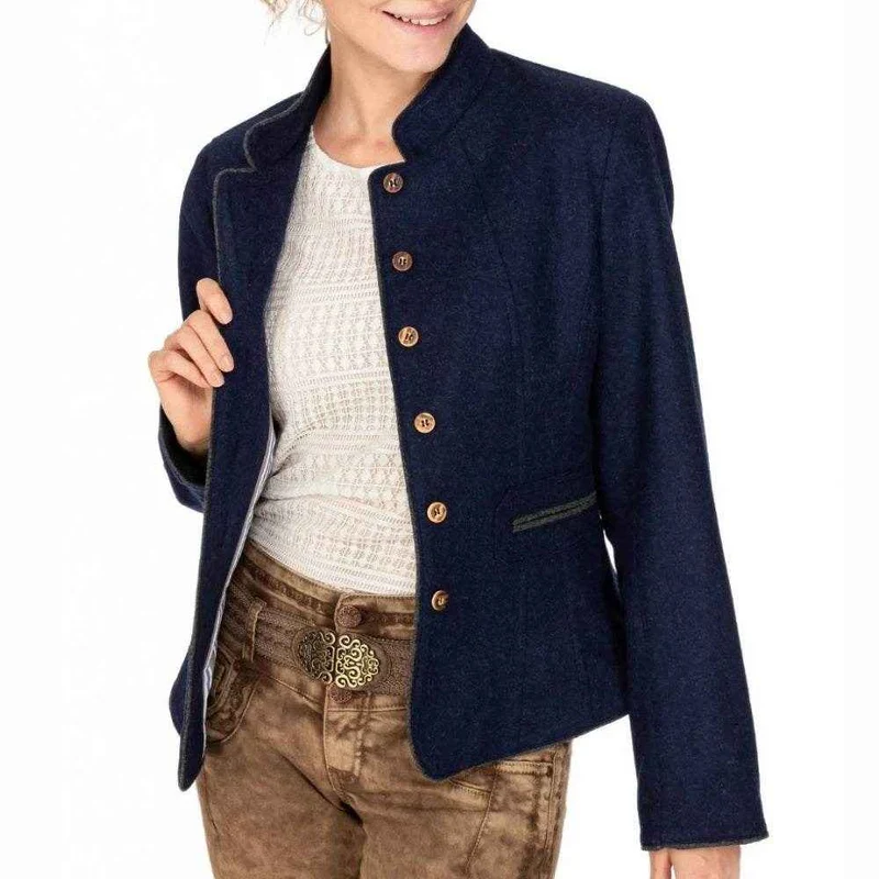 Blaue Trachten-Woll-Dirndljacke Damen