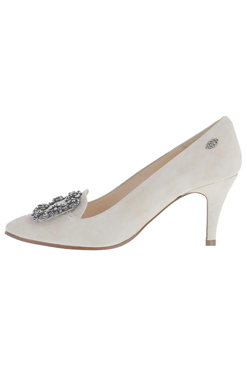 Trachten-Pumps mit Glitzerstein-Applikation