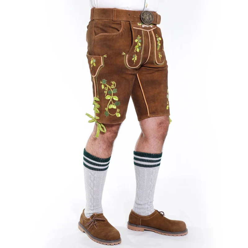 Klassische Kurz Lederhose Herren für bayerische Feste