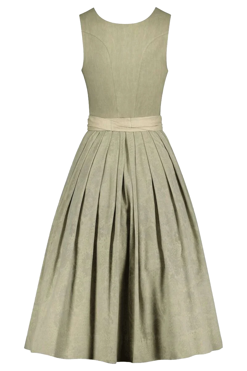 Stretchdirndl Leinen Goldfarbene Knöpfe