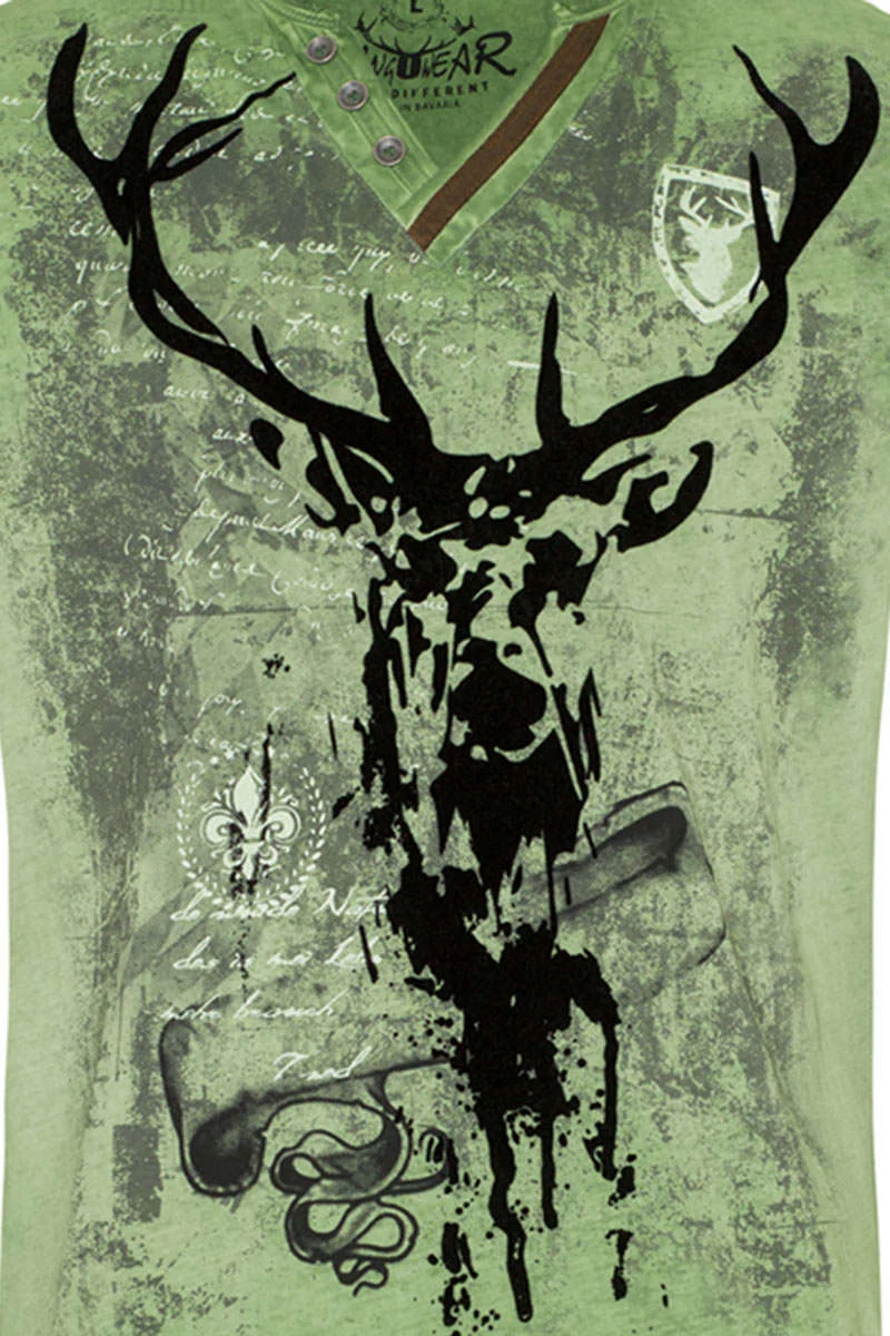 Herren T-Shirt mit geflocktem Hirsch