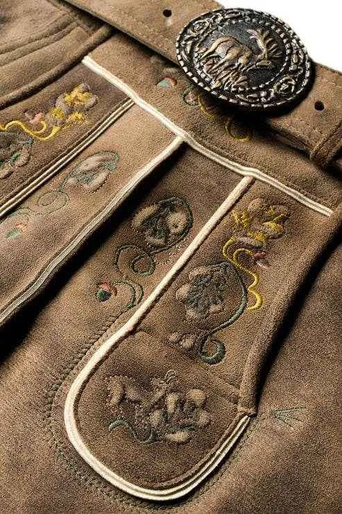 Edle Kurz Hirschlederhose Herren mit Trachtenakzenten