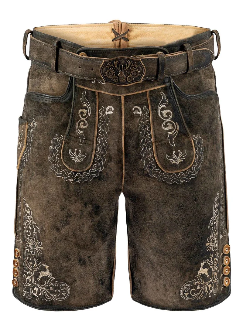 Kurze Trachtenlederhose mit Latz für Herren