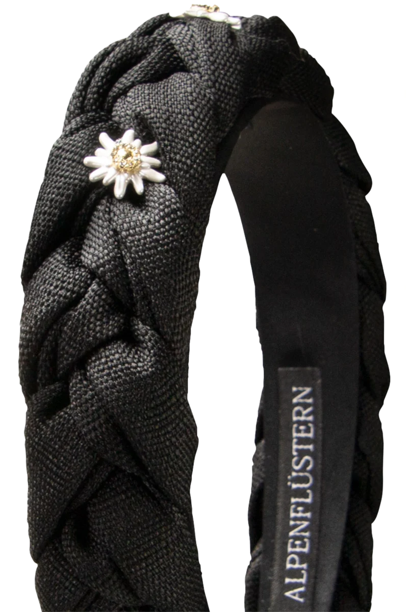 Haarreif geflochten mit Edelweiß-Blüten