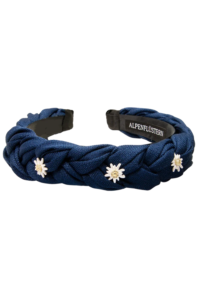 Haarreif geflochten mit Edelweiß-Blüten