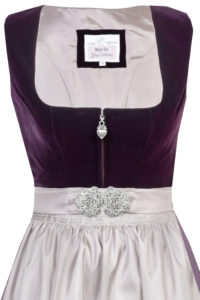 Samt-Dirndl midi - pflaume