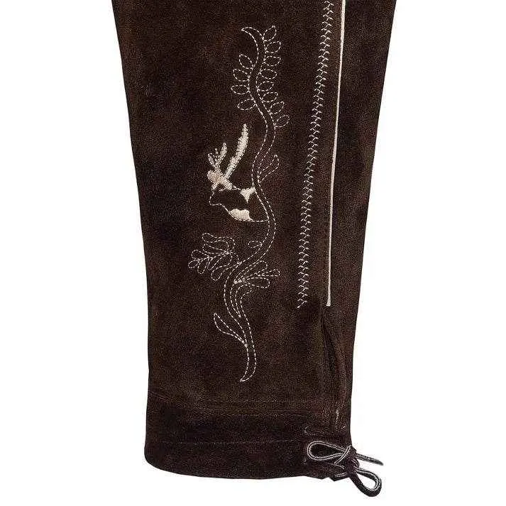 Herren Trachten Bundhose aus Leder mit Stickereien