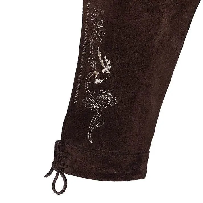Herren Trachten Bundhose aus Leder mit Stickereien