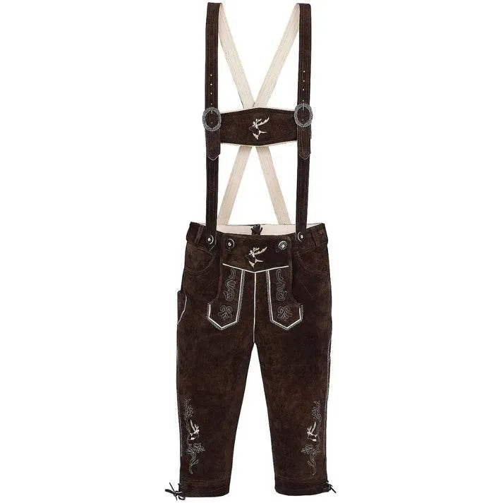 Herren Trachten Bundhose aus Leder mit Stickereien