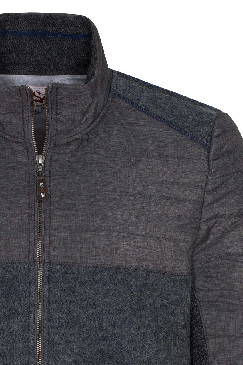 Trachten Steppjacke mit Walk und Strick
