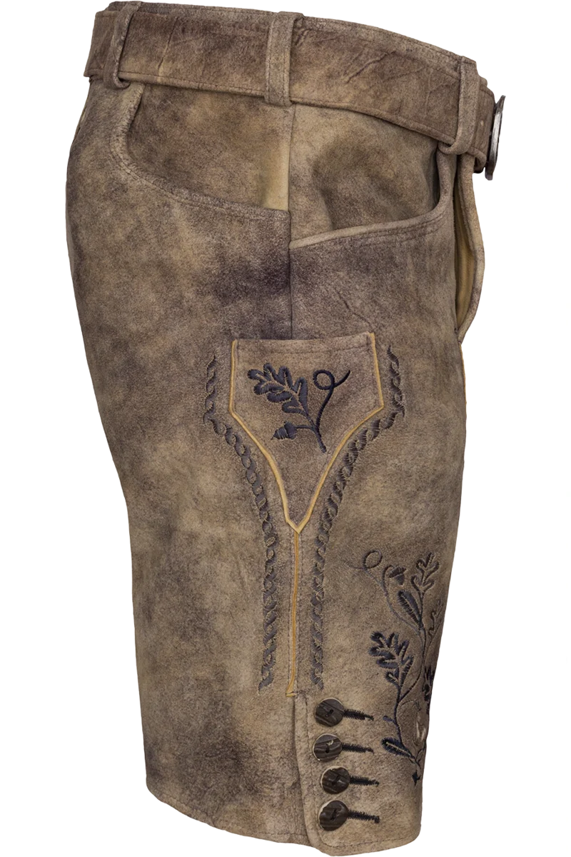 Herren Lederhose kurz mit Gürtel