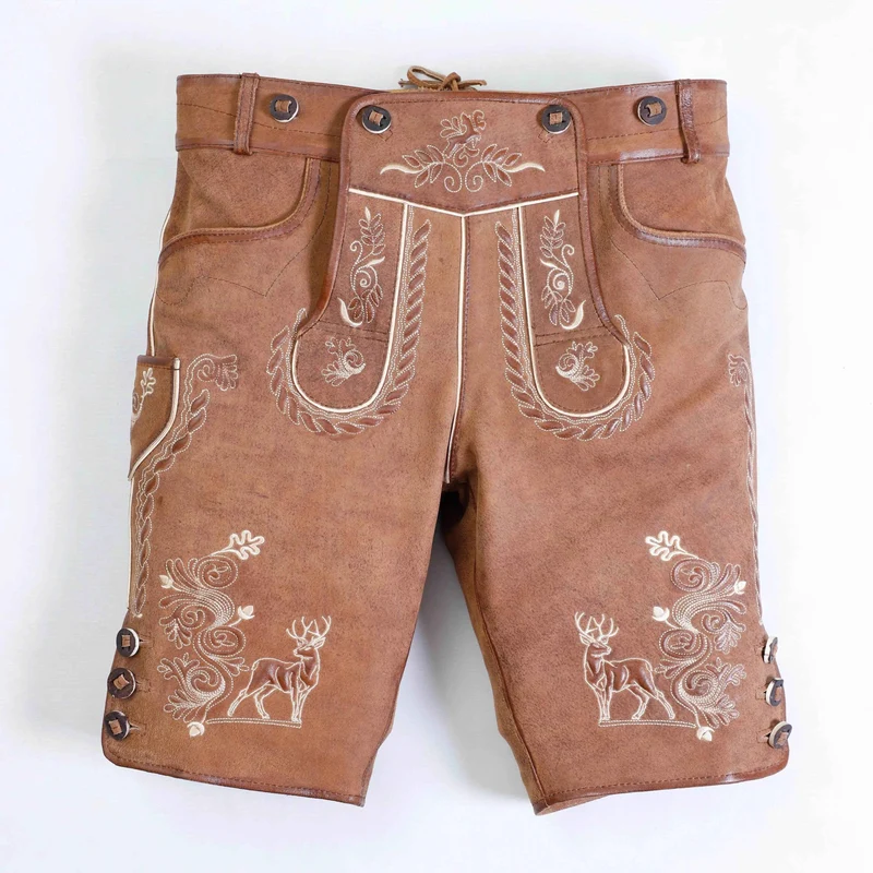 Männer Kurz Lederhose für Oktoberfest und Bergfeste