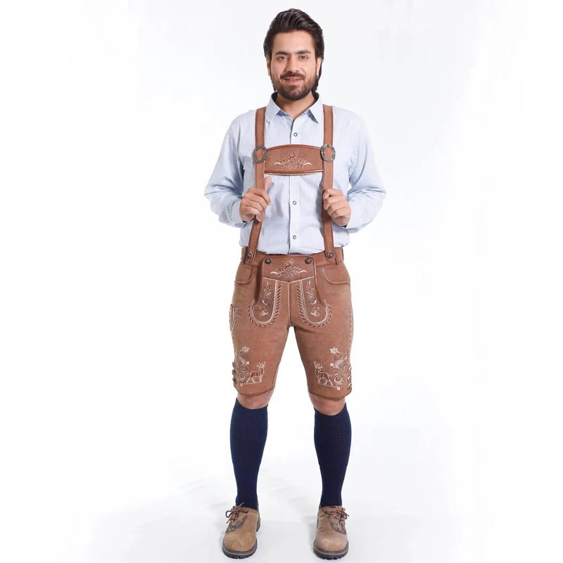 Männer Kurz Lederhose für Oktoberfest und Bergfeste
