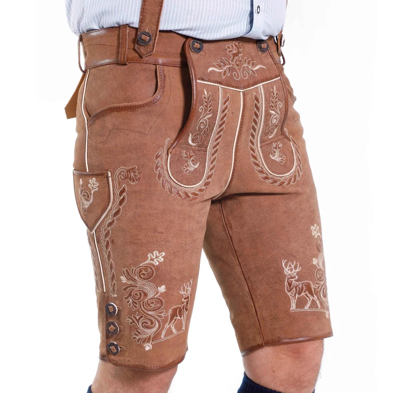Männer Kurz Lederhose für Oktoberfest und Bergfeste