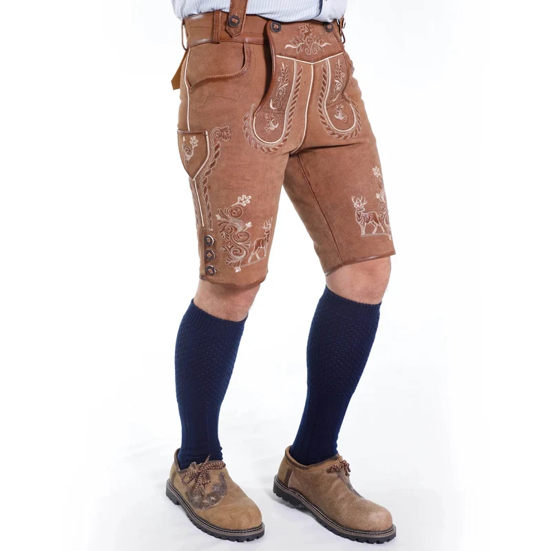 Männer Kurz Lederhose für Oktoberfest und Bergfeste