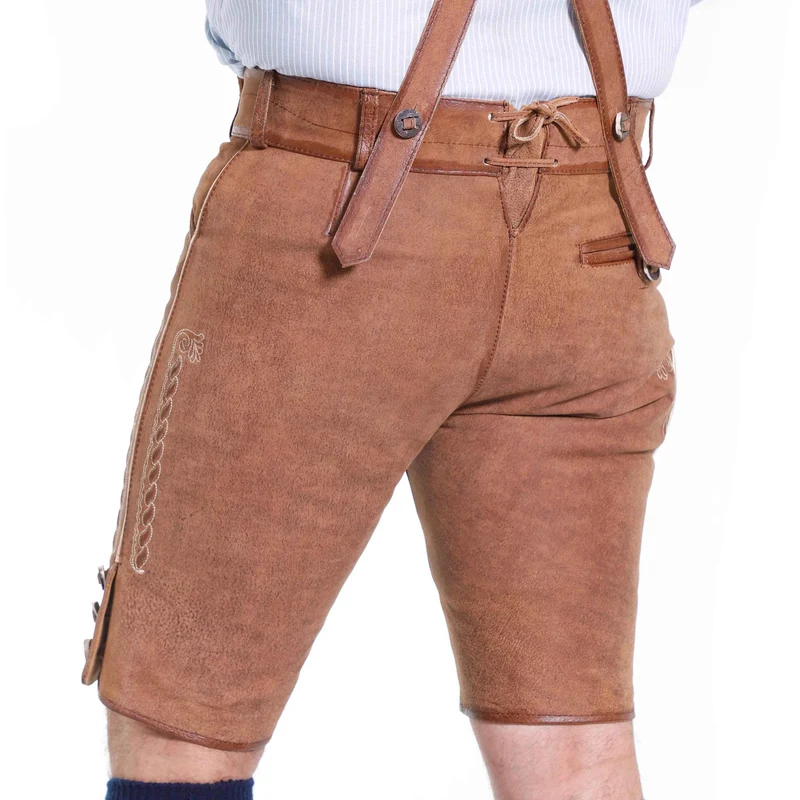 Männer Kurz Lederhose für Oktoberfest und Bergfeste