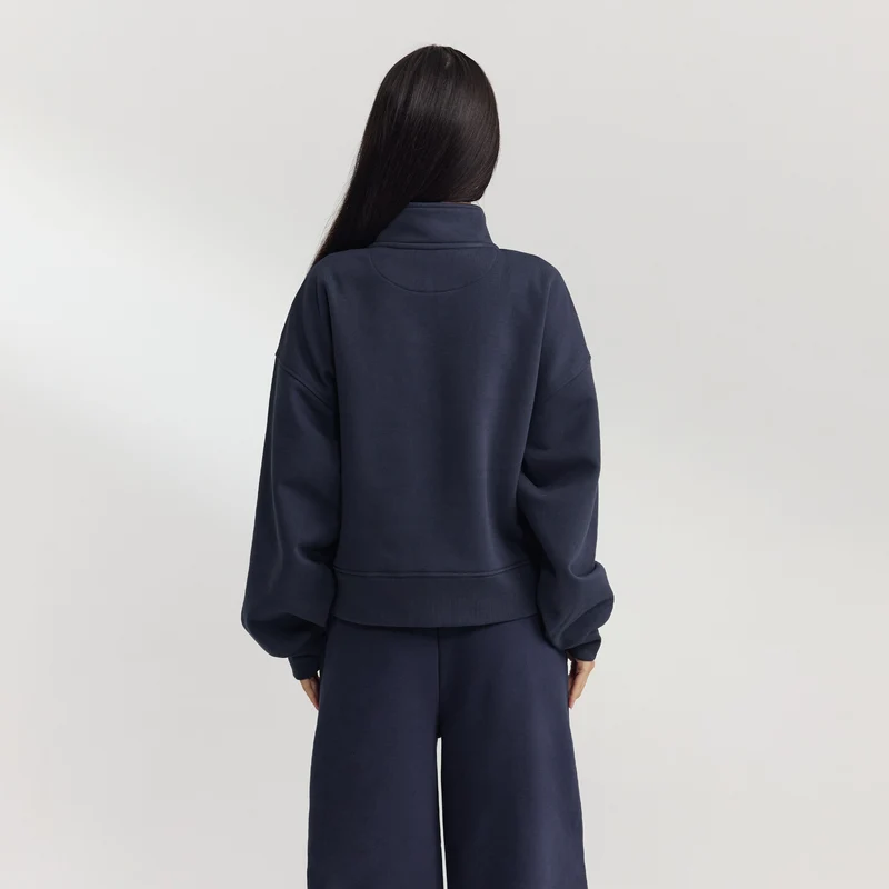 Pullover mit Reißverschluss - Dunkelblau