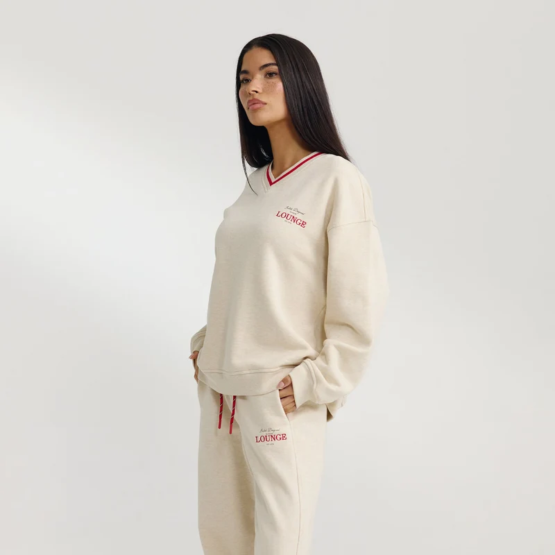 V-Neck Pullover - Haferflocken