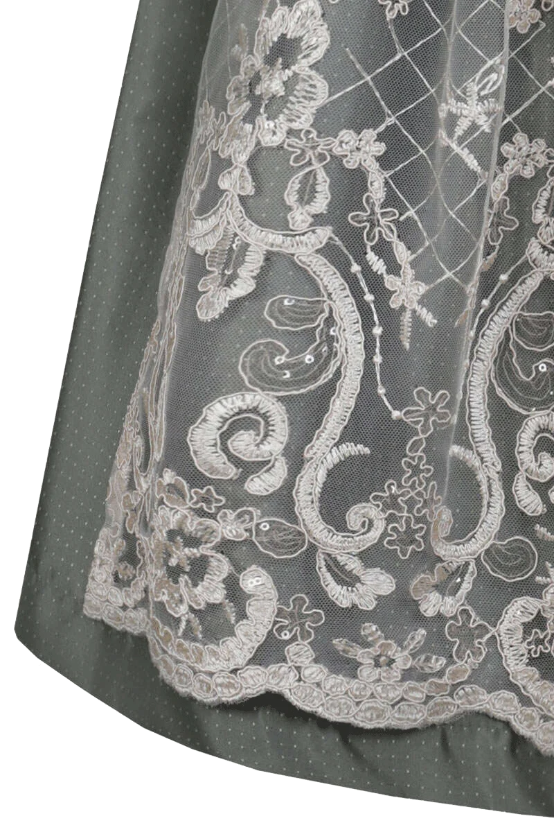 Mini Dirndl mit transparenter Spitzen-Schürze