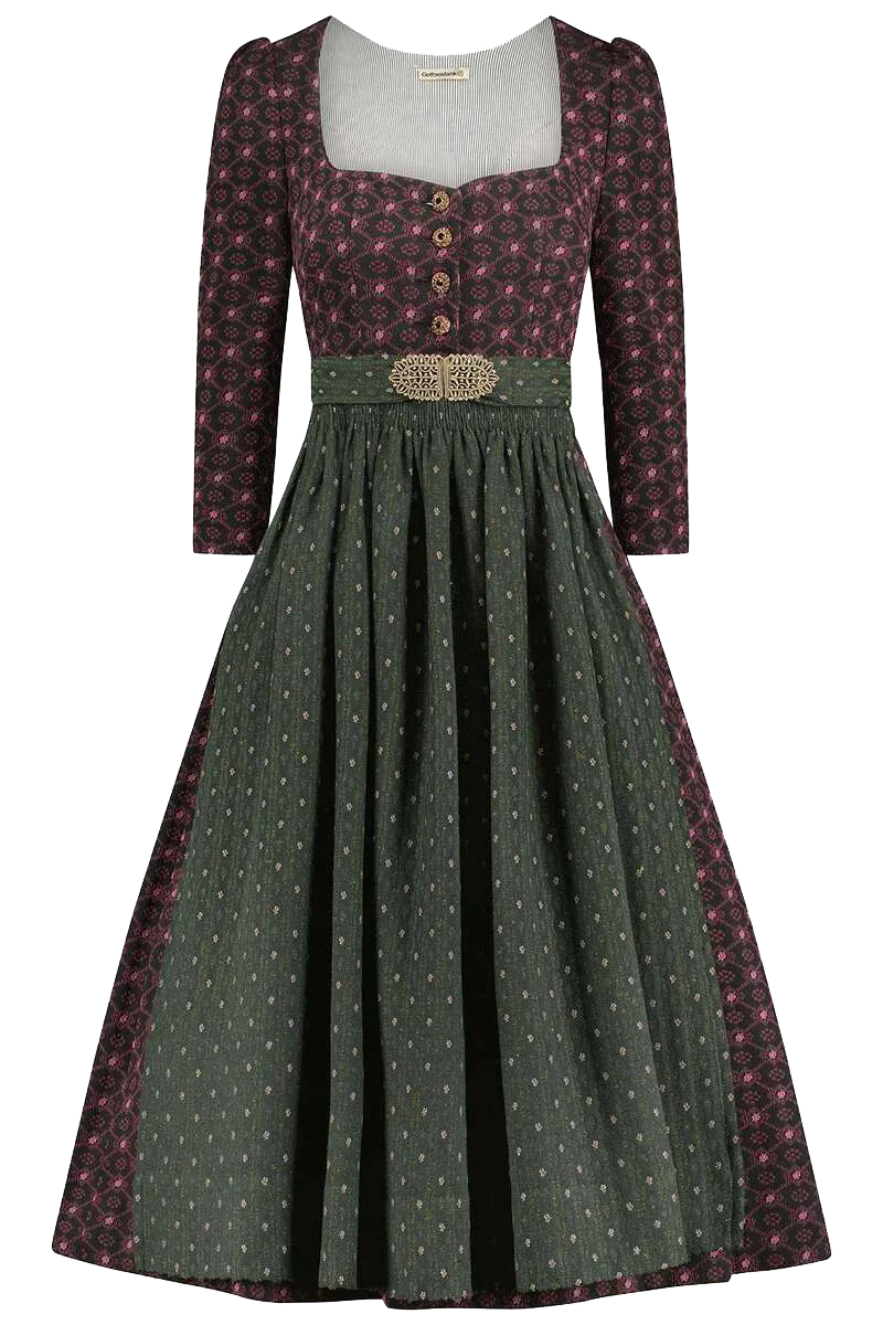 Langarmdirndl mit Stretchanteil merlotrot